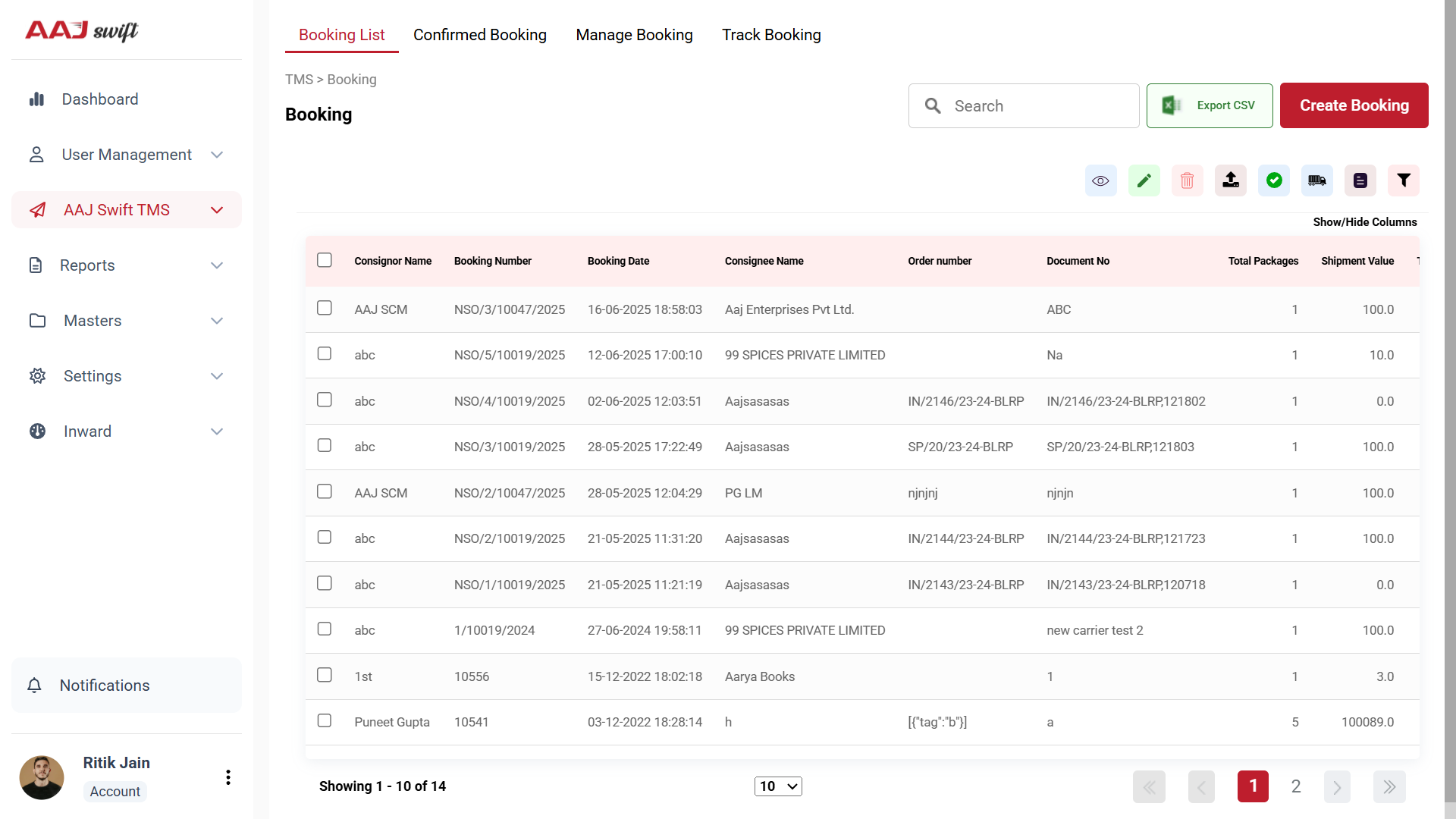 Centralized Booking & Order Management